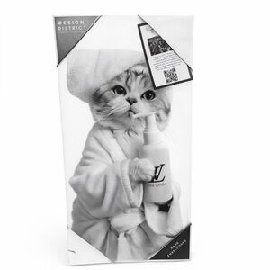 Cat Wall Art Kitty in Robe With Fashion Design Pet Art Prints